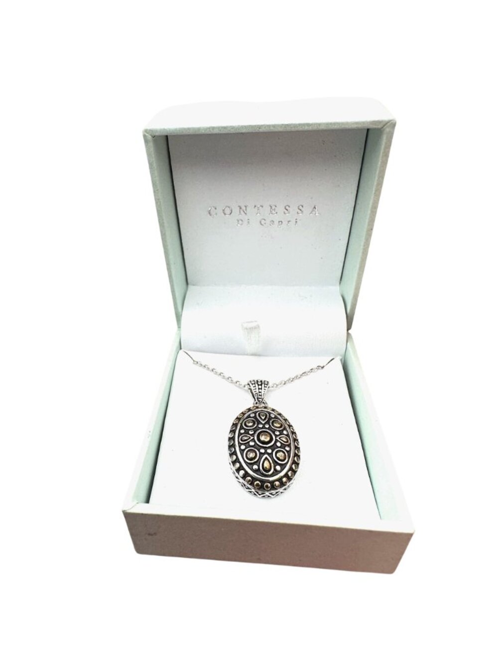 Conetessa Di Capri Womens Necklace Sterling Silver Pendant New In Box - Picture 4 of 5